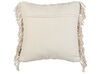 Set of 2 Cotton Macrame Cushions with Tassels 45 x 45 cm Light Beige KIRIKKALE_905443