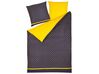 Posteľné obliečky z bavlneného saténu 135 x 200 cm tmavomodrá/žltá WALLINGFORD_811452