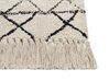 Teppich Baumwolle beige / schwarz geometrisches Muster 140 x 200 cm Kurzflor ZEYNE_840036