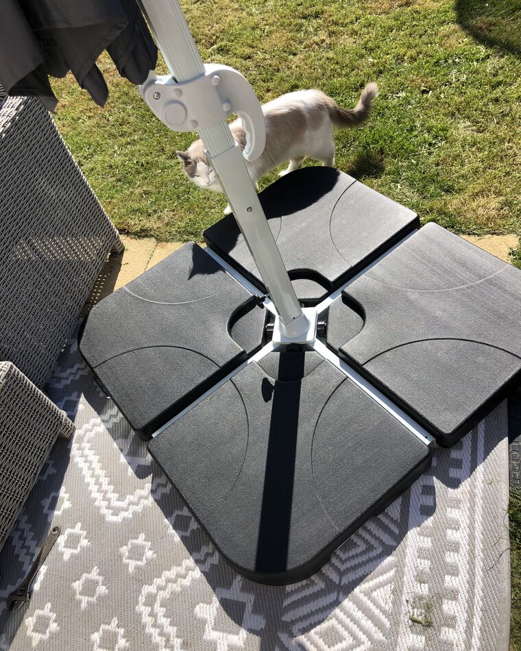 Garden Parasol Base Weights Black CARIA Beliani.co.uk