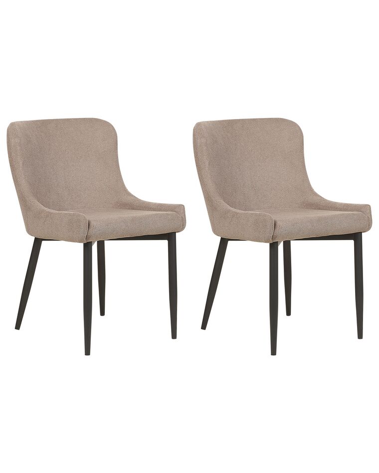 Set of 2 Dining Chairs Taupe EVERLY_881874