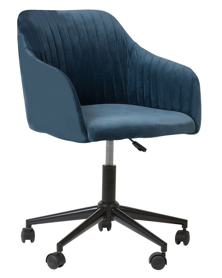 Cadeira de escritório em veludo azul VENICE _732396
