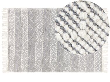 Vlnený koberec 160 x 230 cm sivá/biela TONYA