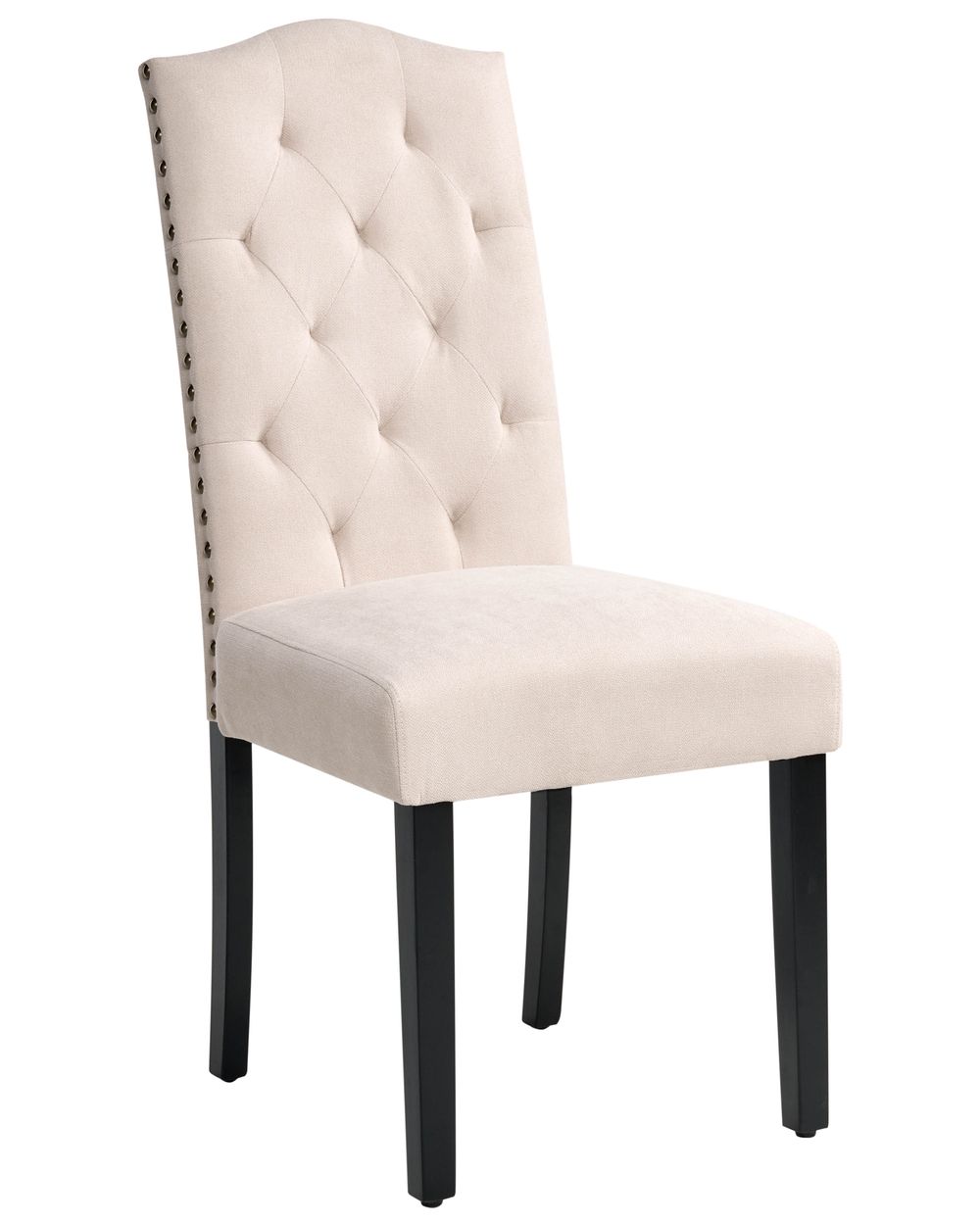 Set of 2 Fabric Dining Chairs Cream SHIRLEY Beliani.co.uk