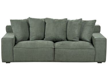 3-Sitzer Sofa dunkelgrün mit Kissen VISKAN