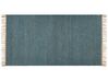 Alfombra de yute azul turquesa/marrón 80 x 150 cm LUNIA_846267
