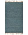 Teppich Jute blau 80 x 150 cm Kurzflor zweiseitig LUNIA_846267