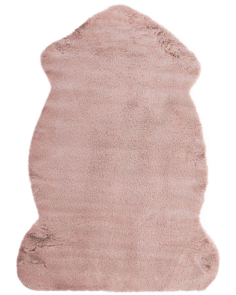 Kunstfell-Teppich Kaninchen rosa 90 cm UNDARA_812949