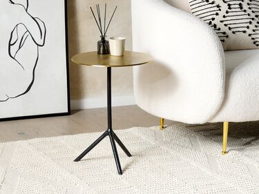 Metal Side Table Gold and Black ERAVUR