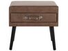 Faux Leather Side Table Brown EUROSTAR_719759