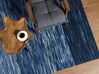 Teppich Wolle blau 140 x 200 cm Kurzflor KAPAKLI_802933