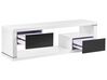 TV-Möbel weiß / schwarz mit 2 Schubladen 140 x 39 x 43 cm SPOKAN_832869