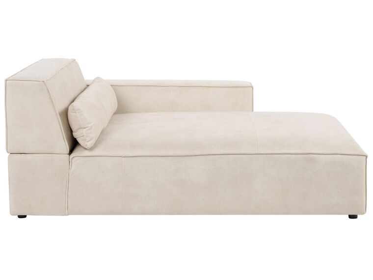 Chaise longue velluto beige sinistra HELLNAR_910801