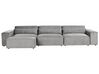 Sofá modular 3 plazas de tela gris con otomana HELLNAR_911804