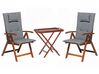 Set de terrasse table et 2 chaises en bois foncé coussins gris graphite TOSCANA_785459