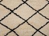 Teppich beige / schwarz ø 140 cm geometrisches Muster Kurzflor MIDYAT _761649