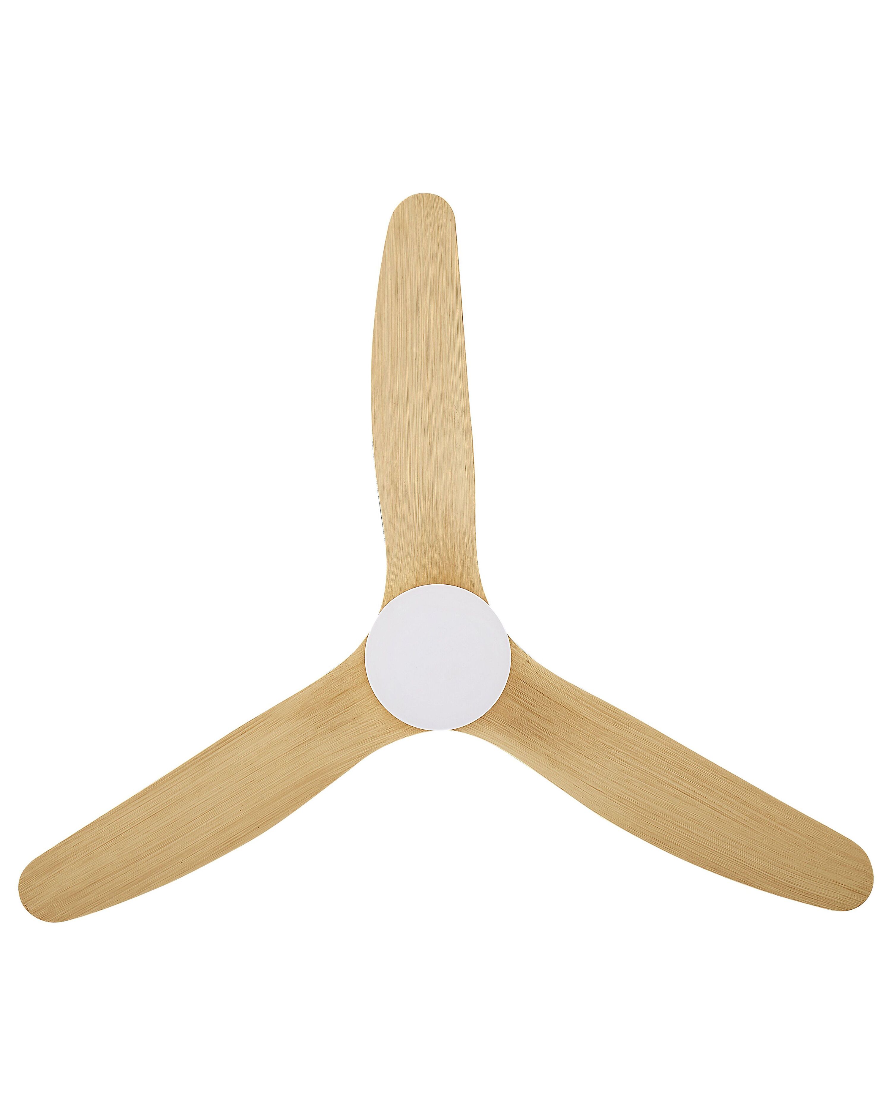 Deckenventilator mit Licht heller Holzfarbton / weiß ANDERSON | Beliani.de