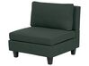 Háromszemélyes kombinálható sötétzöld kárpitozott kanapé ottománnal UNSTAD_893397