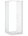 Cabine de duche em alumínio prateado e vidro temperado 90 x 90 x 185 cm TELA_787945