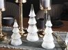 Dekofigur Glas weiss Weihnachtsbaum mit LED-Beleuchtung 3er Set KIERINKI_787472