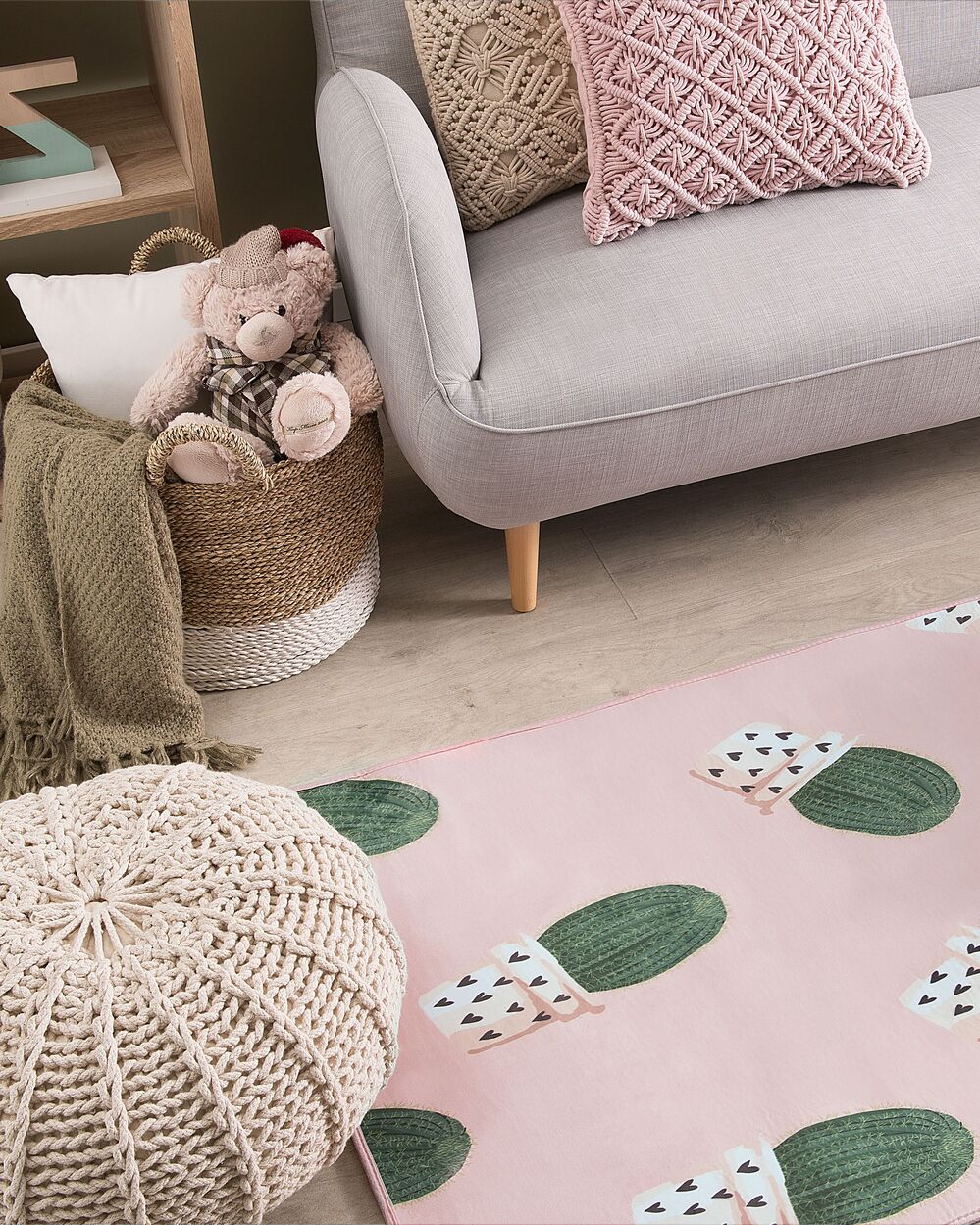 Tappeto Rosa Modello Cactus 80 X 150 Cm Eldivan Beliani It