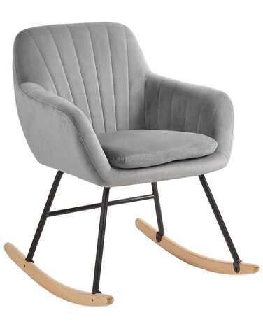 Velvet Rocking Chair Grey LIARUM
