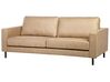 3 Seater Faux Leather Sofa Beige SAVALEN_723707