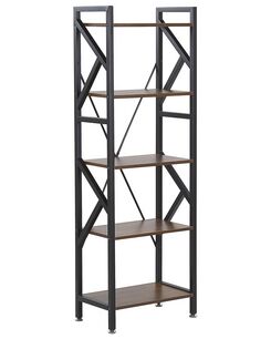 Kirjahylly 5 hyllyä tumma puu/musta DALE Kirjahylly 5 hyllyä tumma puu/musta DALE