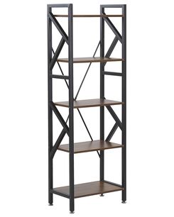 Kirjahylly 5 hyllyä tumma puu/musta DALE Kirjahylly 5 hyllyä tumma puu/musta DALE