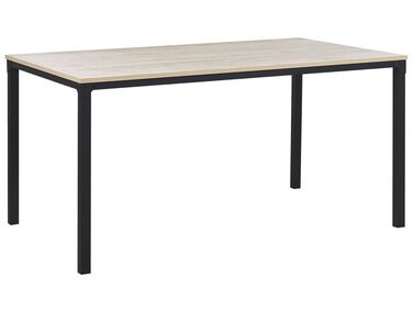 Spisebord 150x90 cm Lyst Træ/Sort HOCKLEY
