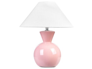 Lampa stołowa ceramiczna różowa FERRY