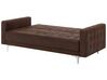 3 Seater Faux Leather Sofa Bed Brown ABERDEEN_717507