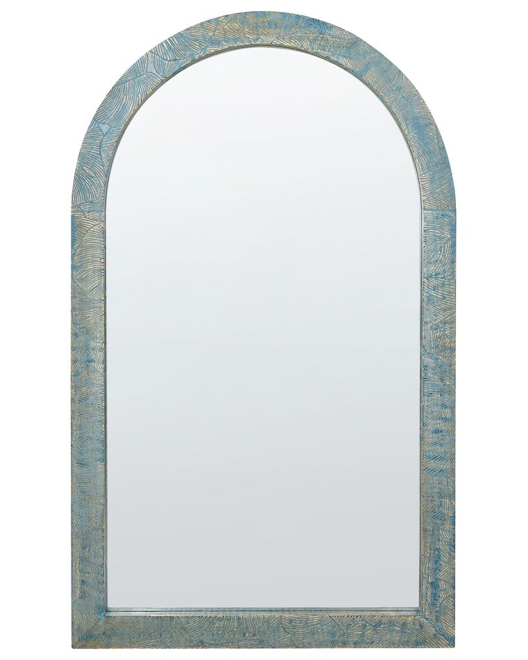 Drewniane lustro ścienne 66 x 109 cm niebieskie MELAY_899848