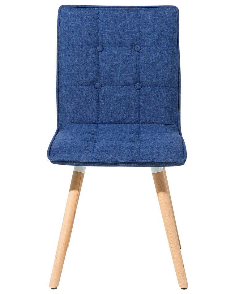 Set of 2 Fabric Dining Chairs Blue BROOKLYN Beliani.co.uk
