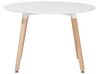 Mesa de jantar branca com pernas de madeira ⌀ 120 cm BOVIO_713255