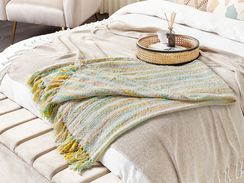 Viltti akryyli keltainen/vihreä 130 x 170 cm NUWAR Viltti akryyli keltainen/vihreä 130 x 170 cm NUWAR