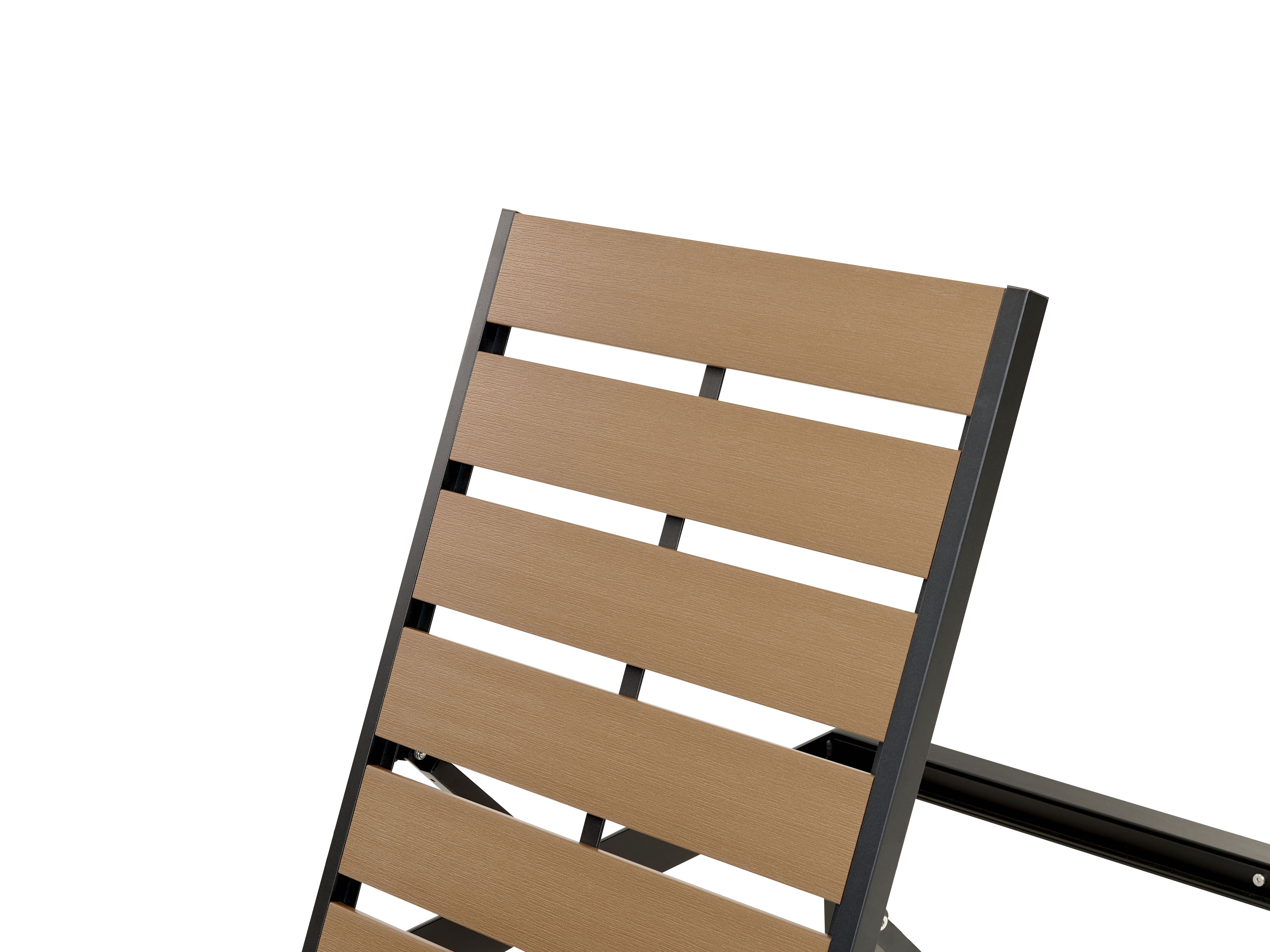 Solseng lyst træ/sort aluminium NARDO | Beliani.dk