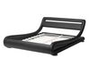 Faux Leather EU Double Bed with LED Black AVIGNON_689538