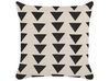 Set of 2 Cotton Cushions Triangle Pattern 45 x 45 cm Beige and Black CERCIS_838758