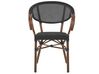 Lot de 4 chaises de jardin noir et bois foncé CASPRI_799046