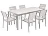 Trädgårdsmöbelset av bord och 6 stolar vit VERNIO_539281
