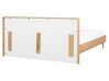 Cama con somier madera clara/blanco 160 x 200 cm SERRIS_748352