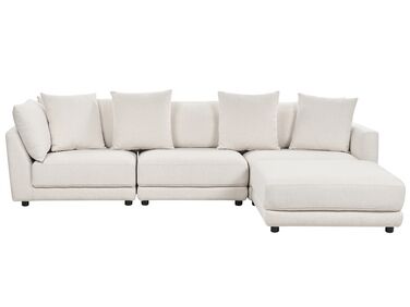 3-Sitzer Sofa cremeweiß mit Ottomane SIGTUNA