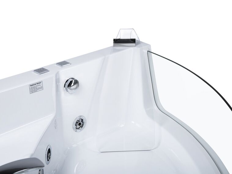 Whirlpool Bath with LED 1350 x 1350 mm White MARINA Beliani.co.uk