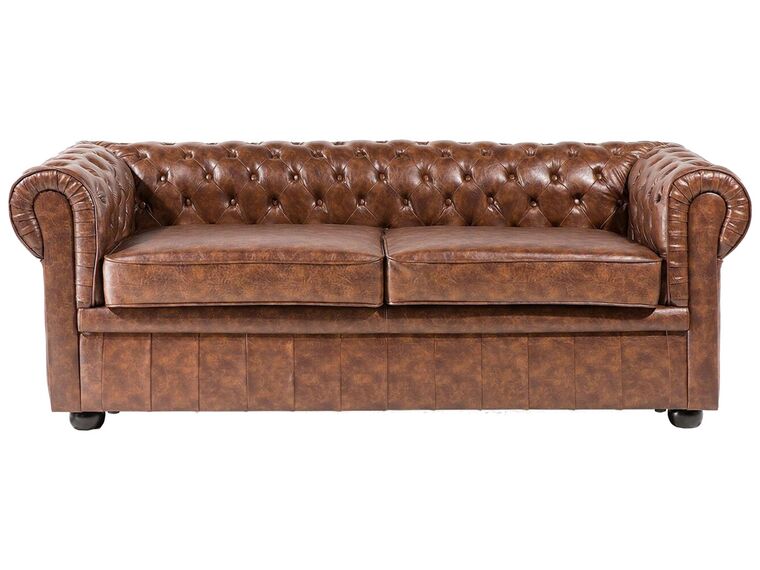 3-istuttava sohva keinonahka kullanruskea CHESTERFIELD_539558