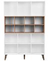 Bibliothèque avec 17 compartiments blanc et marron ALLOA_713123