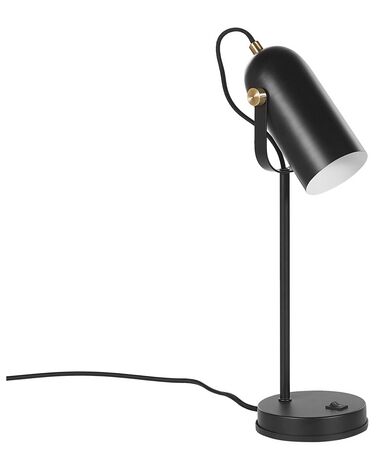 	Lámpara de mesa de metal negro/dorado/blanco 26 cm TYRIA