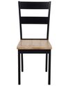 Set of 2 Dining Chairs Black and Light Wood GEORGIA_735877