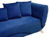 Chaise longue velluto blu con contenitore lato destro MERI_749899