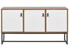 Sideboard heller Holzfarbton / weiß 3 Schränke NUEVA_787465